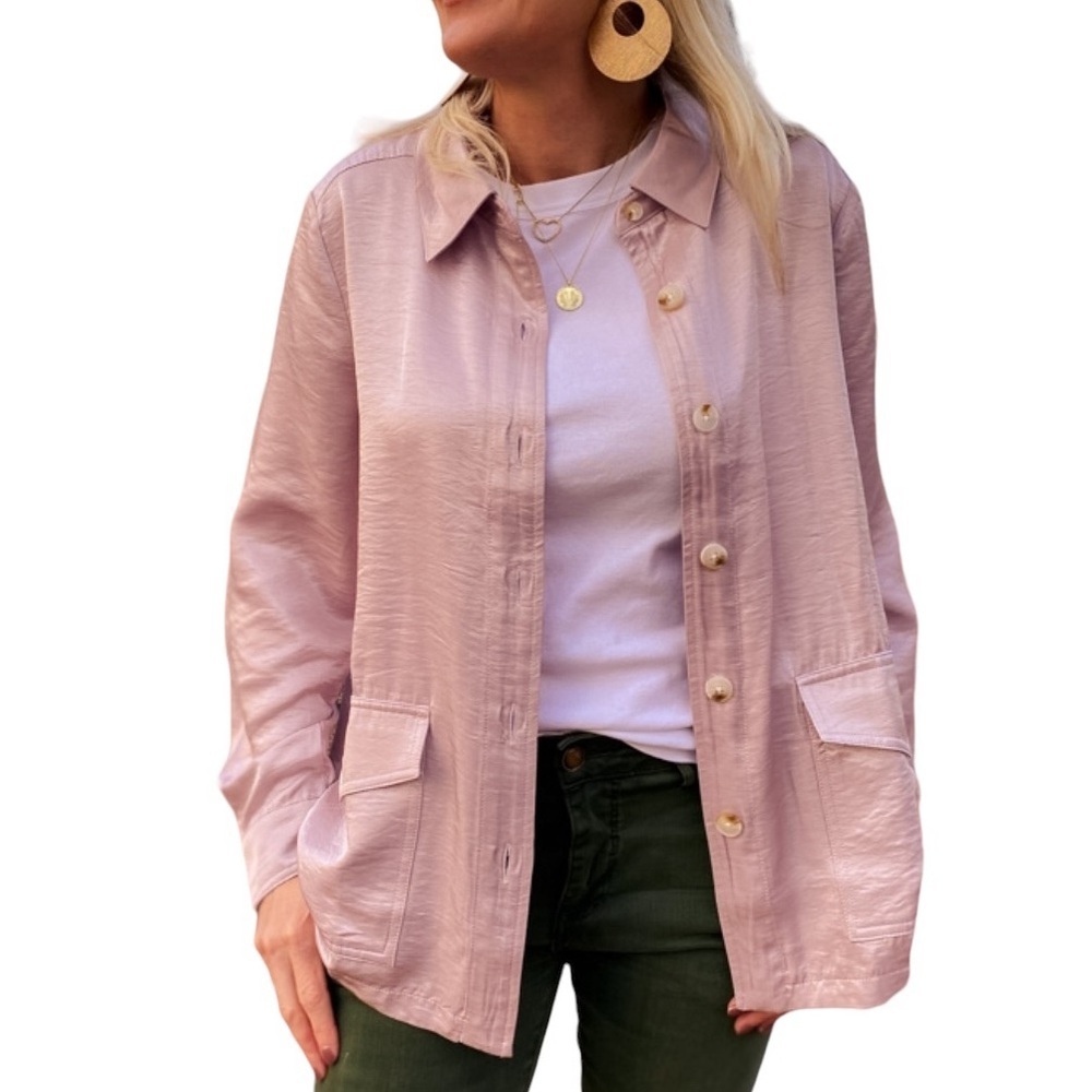Anthropologie Current Air lightweight satin shacket size S excellent condition